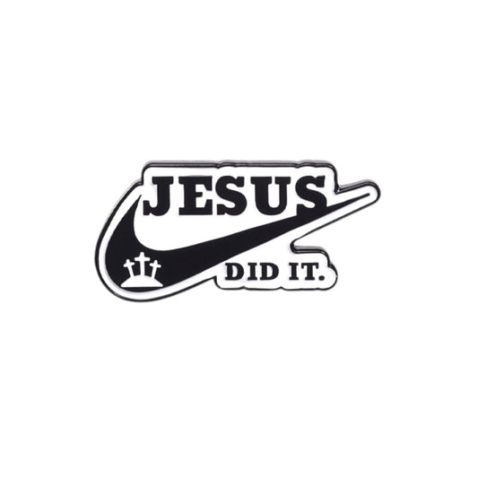 Jesus Did It Enamel Pin | Christian Collar Pin | Brooch Accessory | Lapel Pin