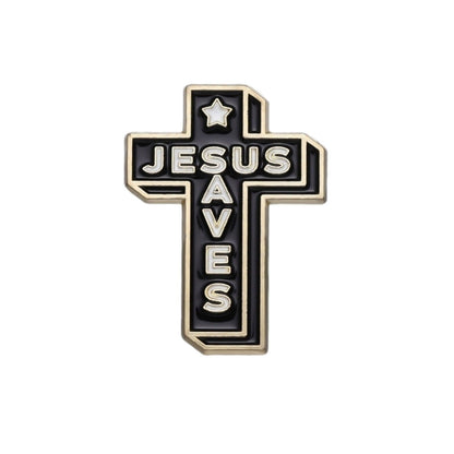 Jesus Saves Enamel Pin | Christian Collar Pin | Brooch Accessory | Lapel Pin