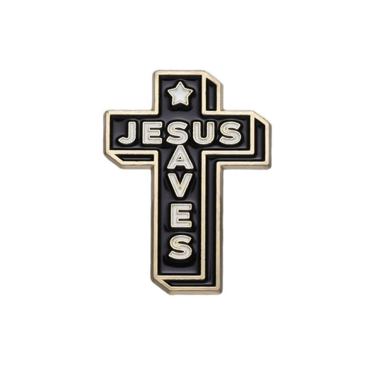 Jesus Saves Enamel Pin | Christian Collar Pin | Brooch Accessory | Lapel Pin
