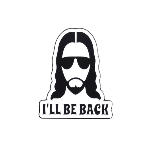 I'll Be Back Jesus Enamel Pin | Christian Collar Pin | Brooch Accessory