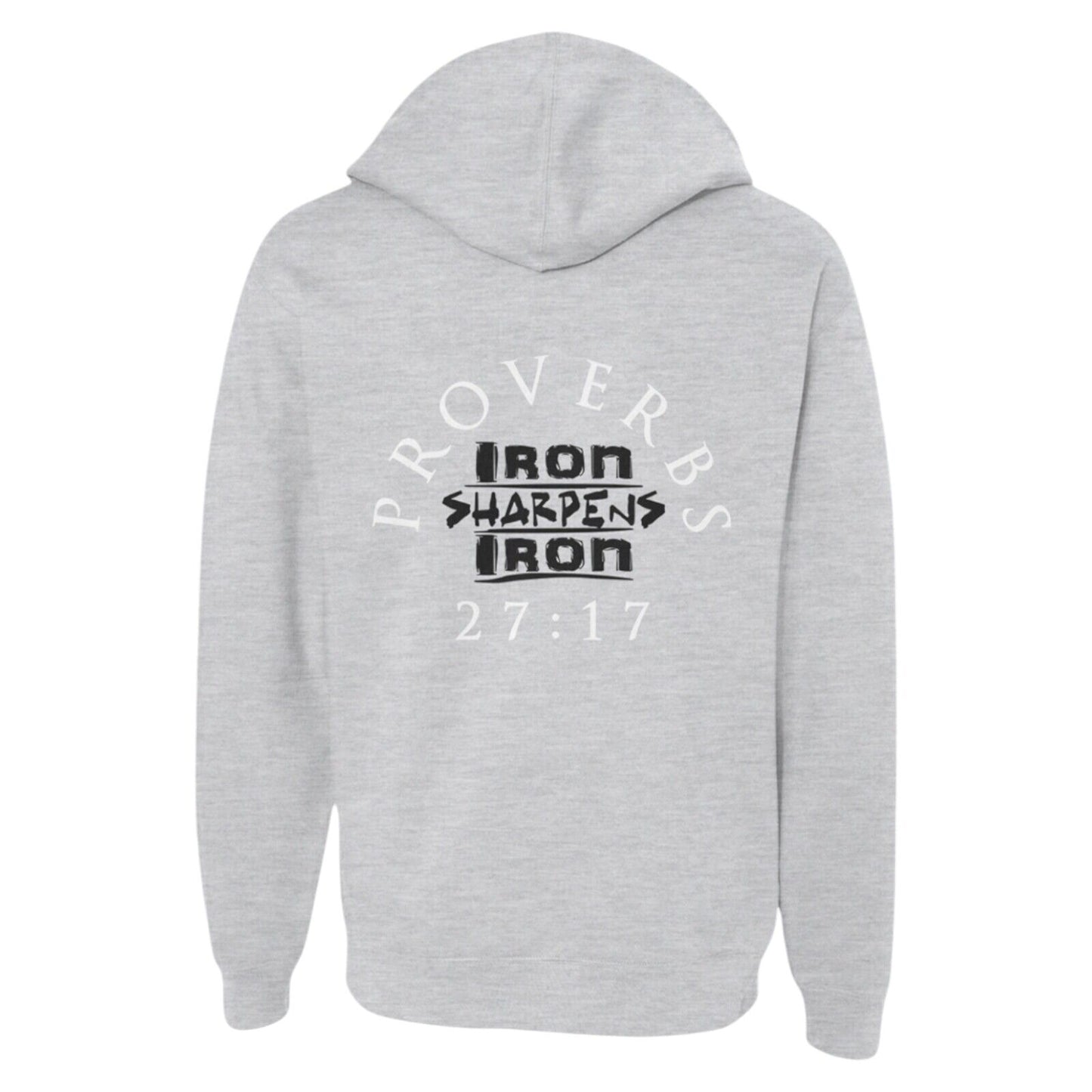 Proverbs 27:17 Gray Religious Apparel Jesus Hoodie Christian Clothing Unisex
