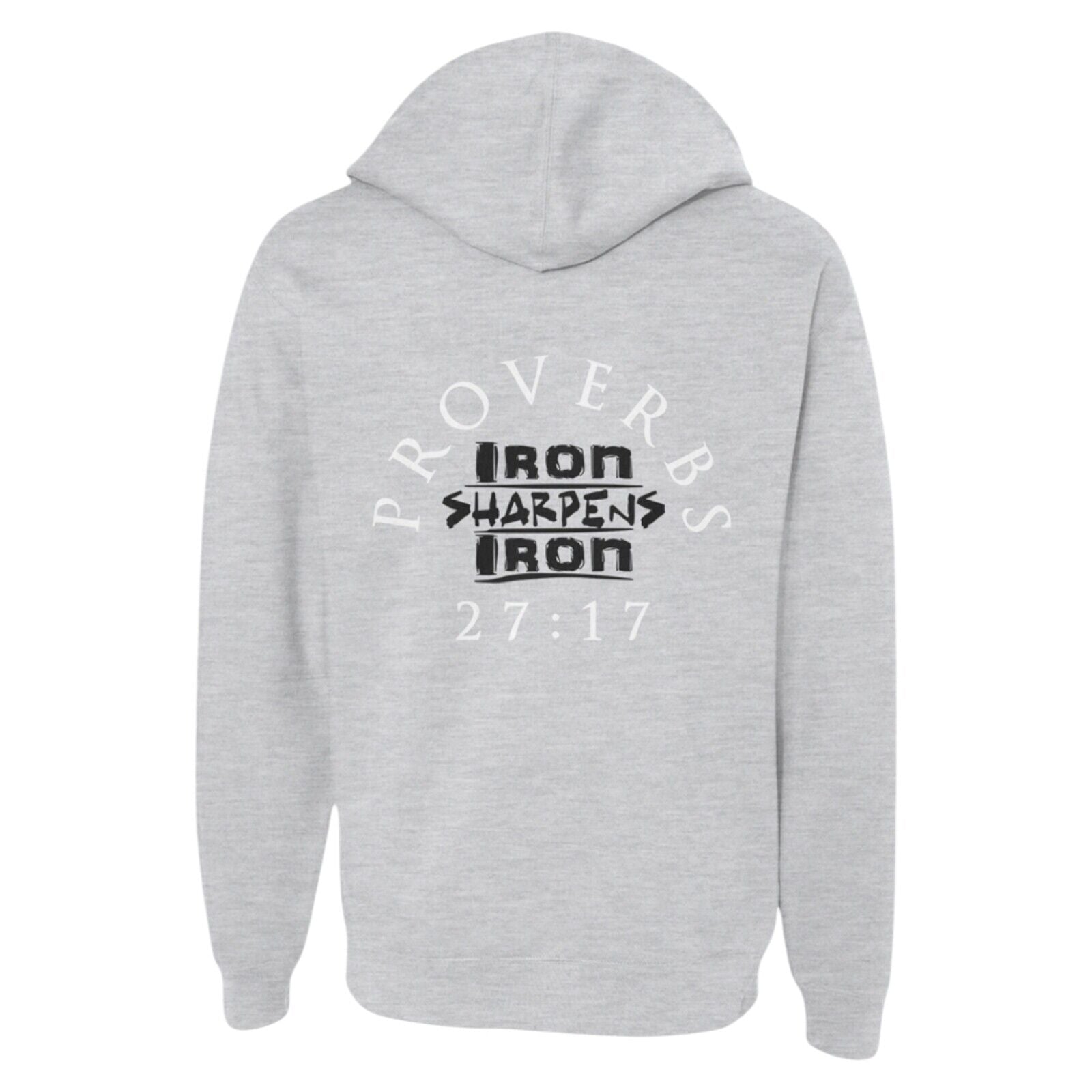 Proverbs 27:17 Gray Religious Apparel Jesus Hoodie Christian Clothing Unisex