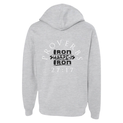 Proverbs 27:17 Gray Religious Apparel Jesus Hoodie Christian Clothing Unisex