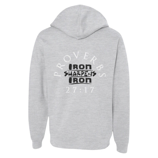 Proverbs 27:17 Gray Religious Apparel Jesus Hoodie Christian Clothing Unisex