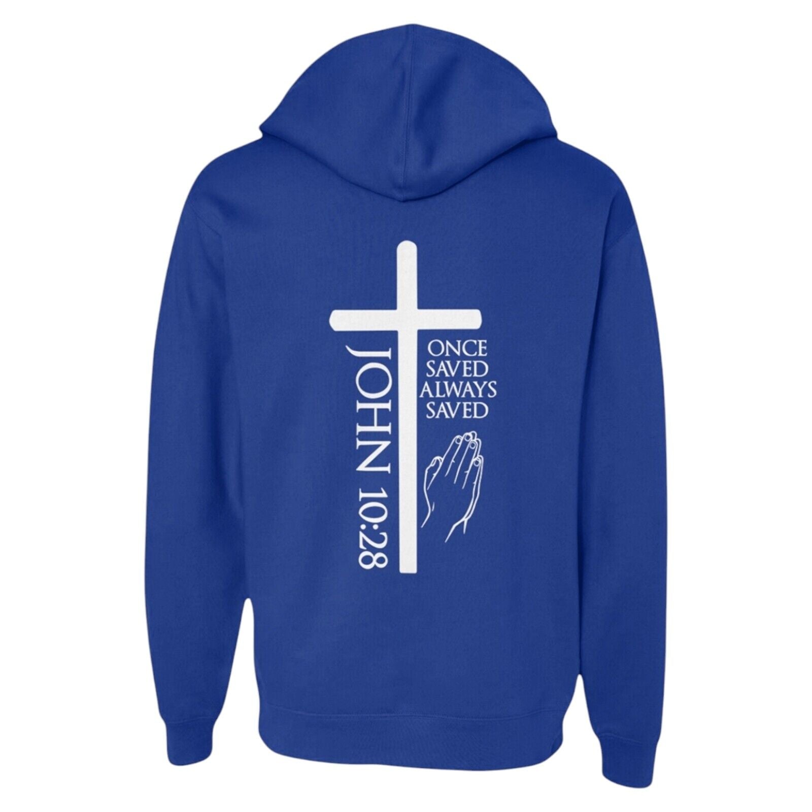 John 10:28 Blue Religious Apparel Jesus Hoodie Christian Clothing Unisex