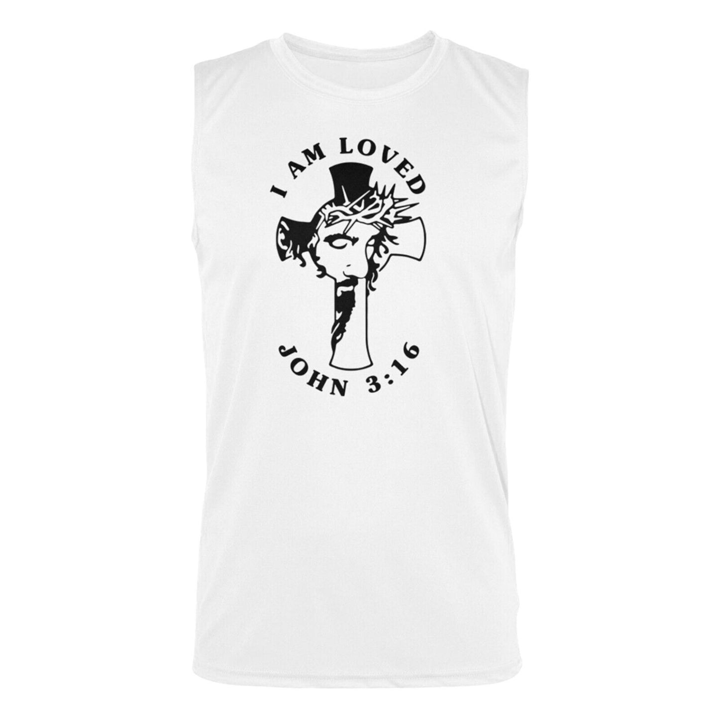 John 3:16 White Tank Top Sleeveless Apparel Jesus Tee Christian Clothing Unisex