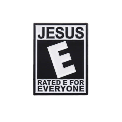 Rated E For Everyone Jesus Enamel Pin | Christian Collar Pin | Brooch Accessory