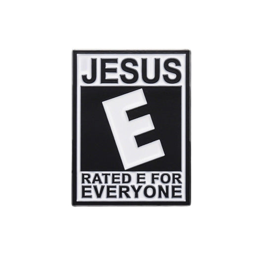 Rated E For Everyone Jesus Enamel Pin | Christian Collar Pin | Brooch Accessory