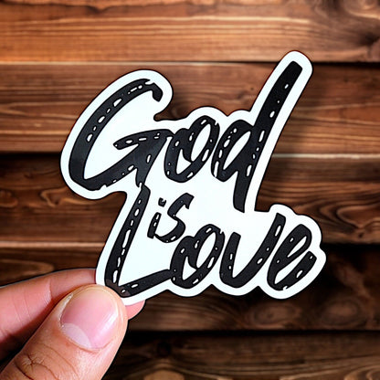 God Is Love Sticker Glossy | Vinyl Christian Sticker | Waterproof Jesus Sticker