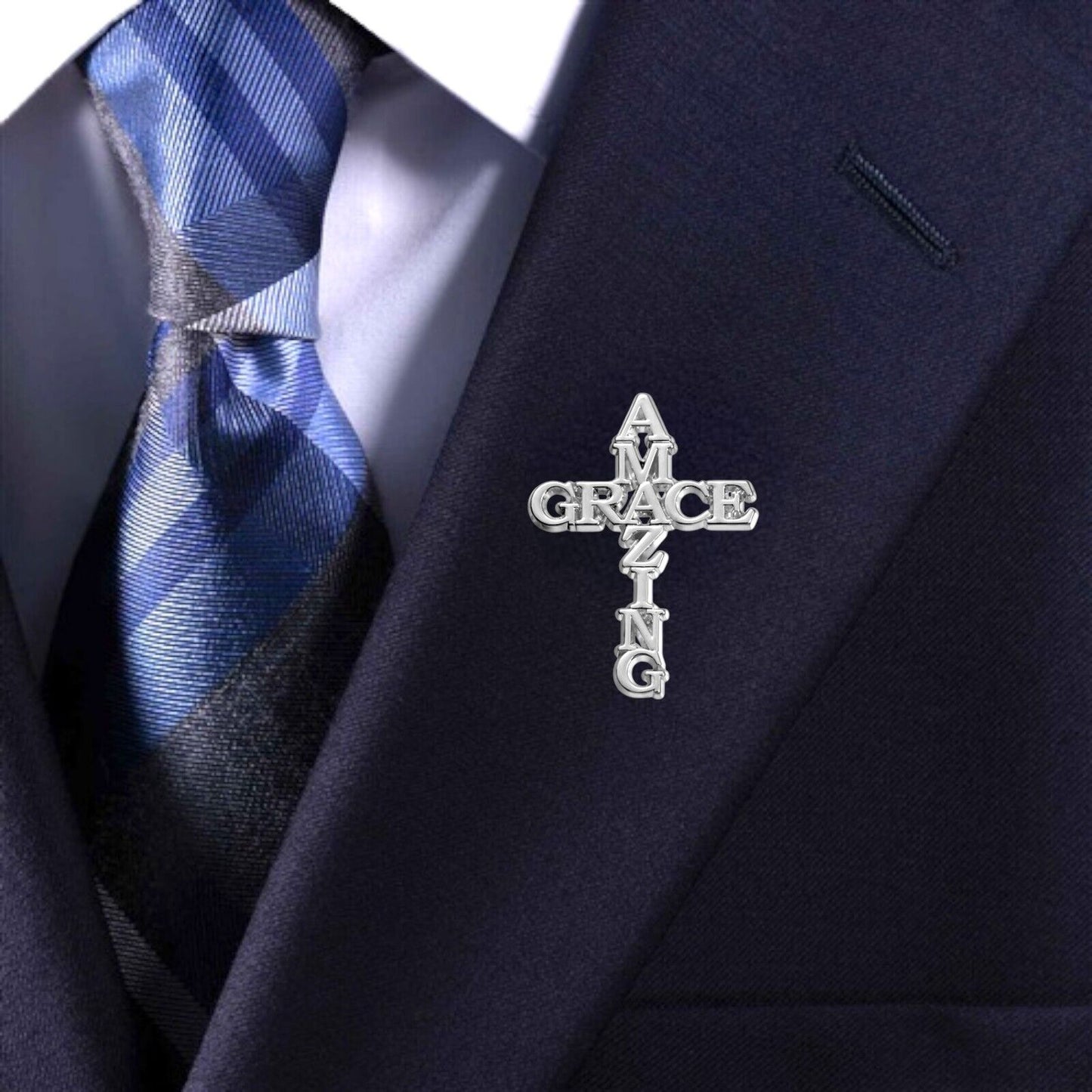 Amazing Grace Enamel Pin | Christian Collar Pin | Brooch Accessory | Lapel Pin