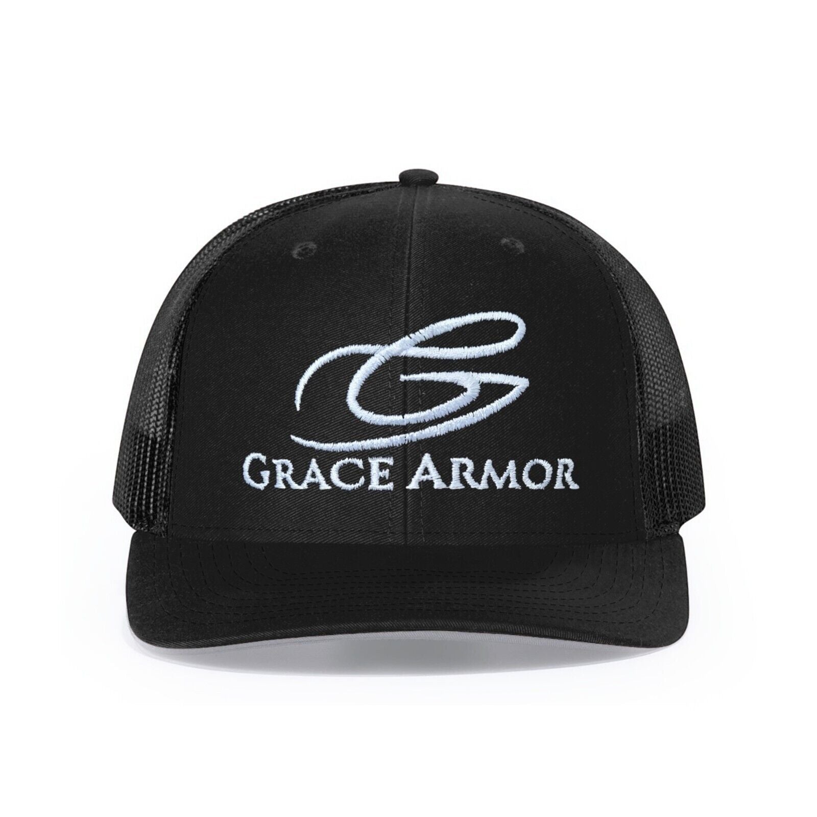 Grace Armor Trucker Hat Black On Black Adjustable Richardson 112 Snapback