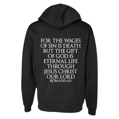 Romans 6:23 Black Religious Apparel Jesus Hoodie Christian Clothing Unisex