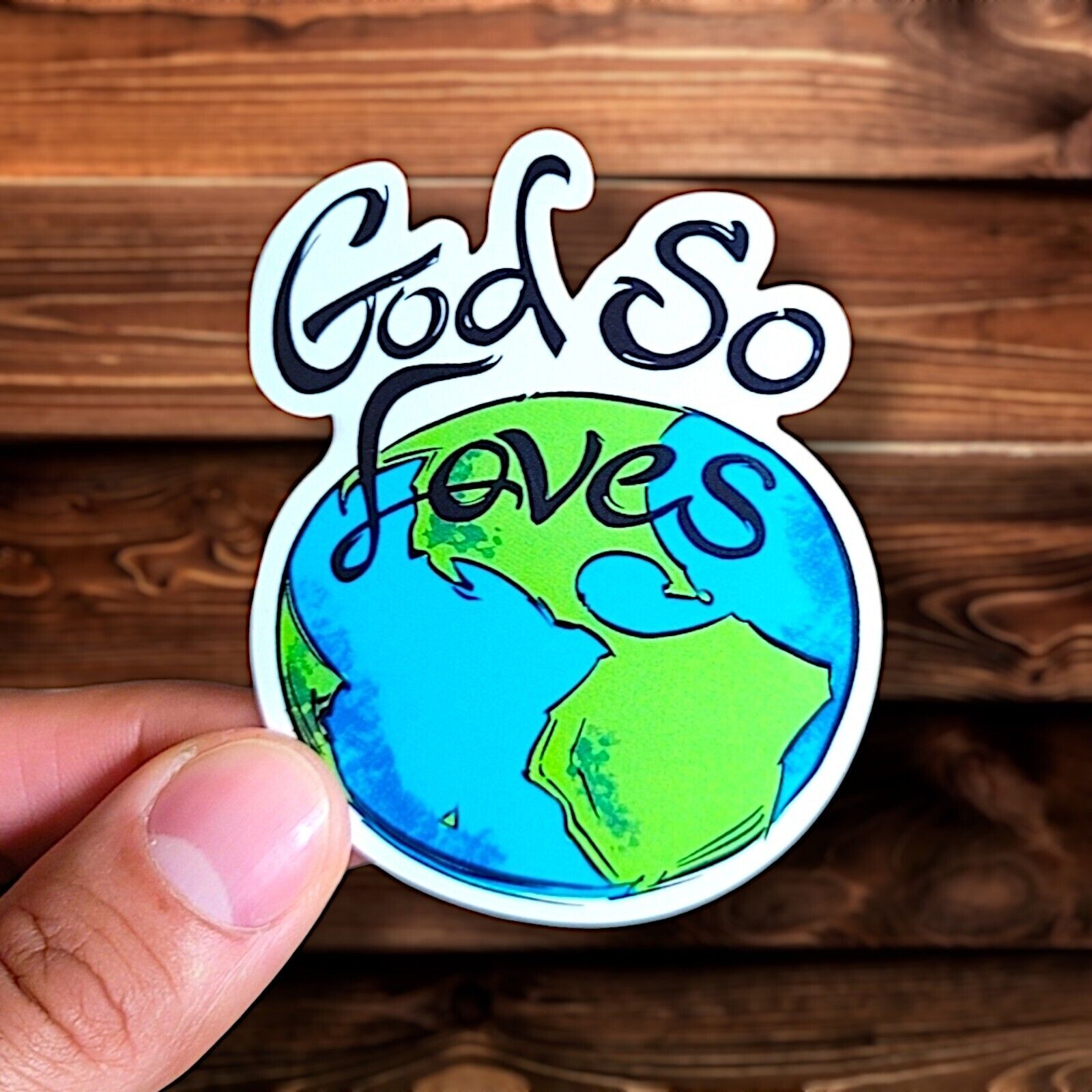 God So Loves The World Sticker | Vinyl Christian Sticker | Journal Sticker