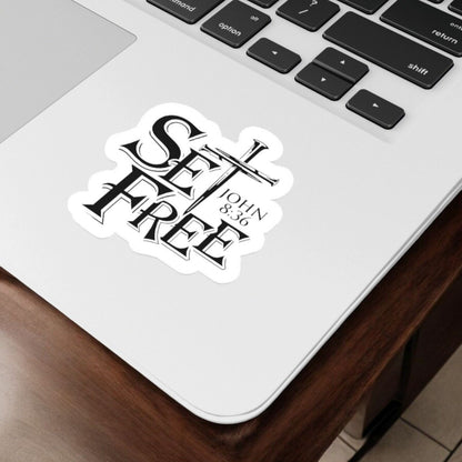 Set Free John 8:36 Sticker Glossy | Vinyl Christian Sticker | Waterproof Decal