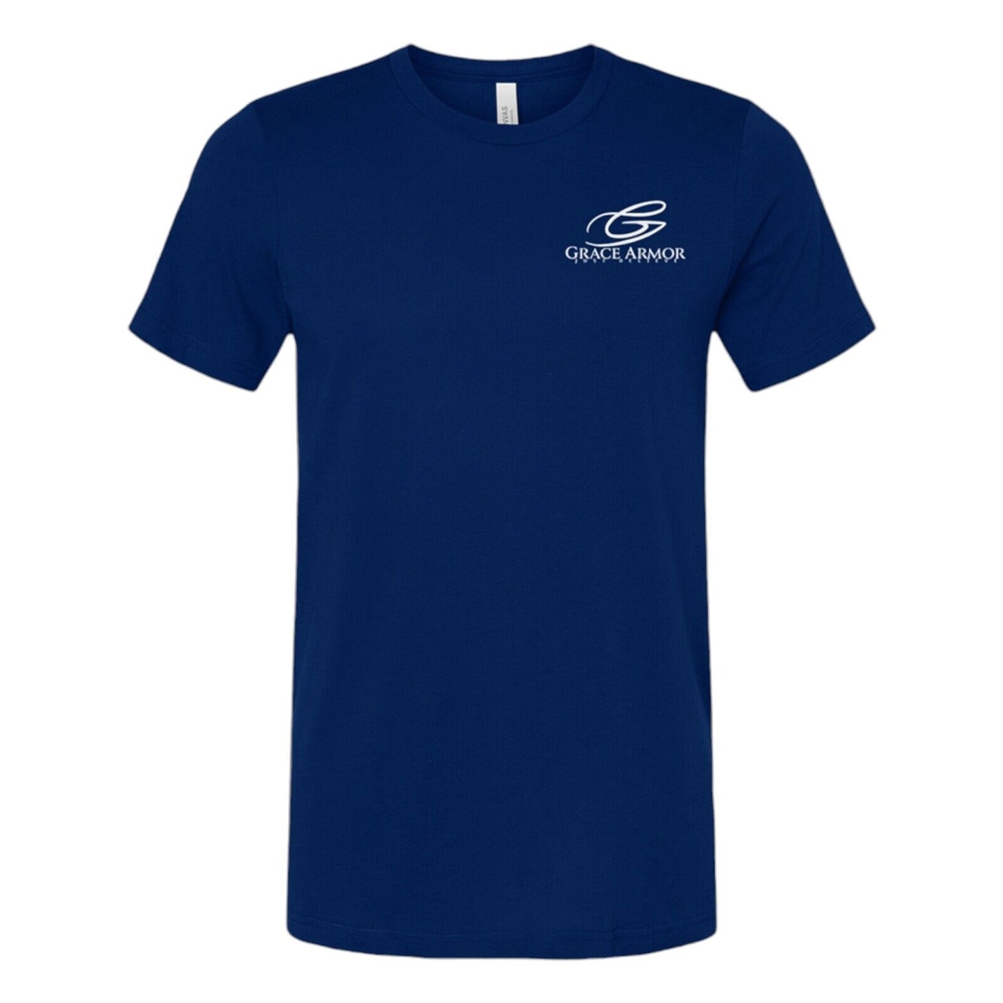 Flag w/Cross Navy T-Shirt Religious Apparel Jesus Tee Christian Clothing Unisex